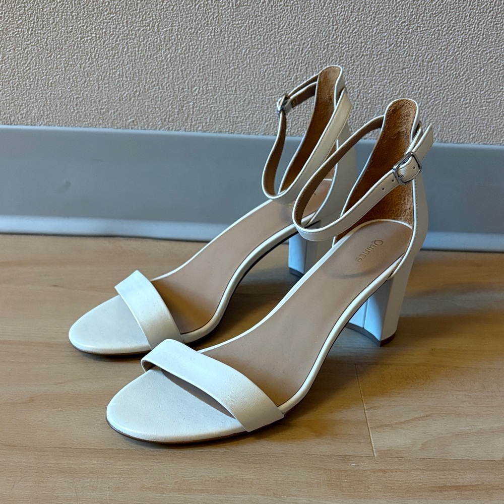 Quince Italian Leather 65mm Block Heel (NWOT)
